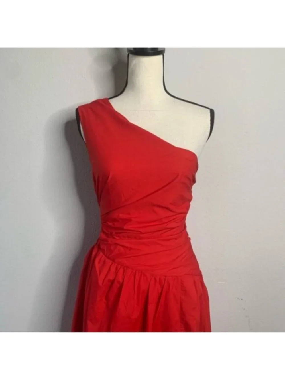 NWT Abercrombie & Fitch Red One-Shoulder Cutout Maxi Dress